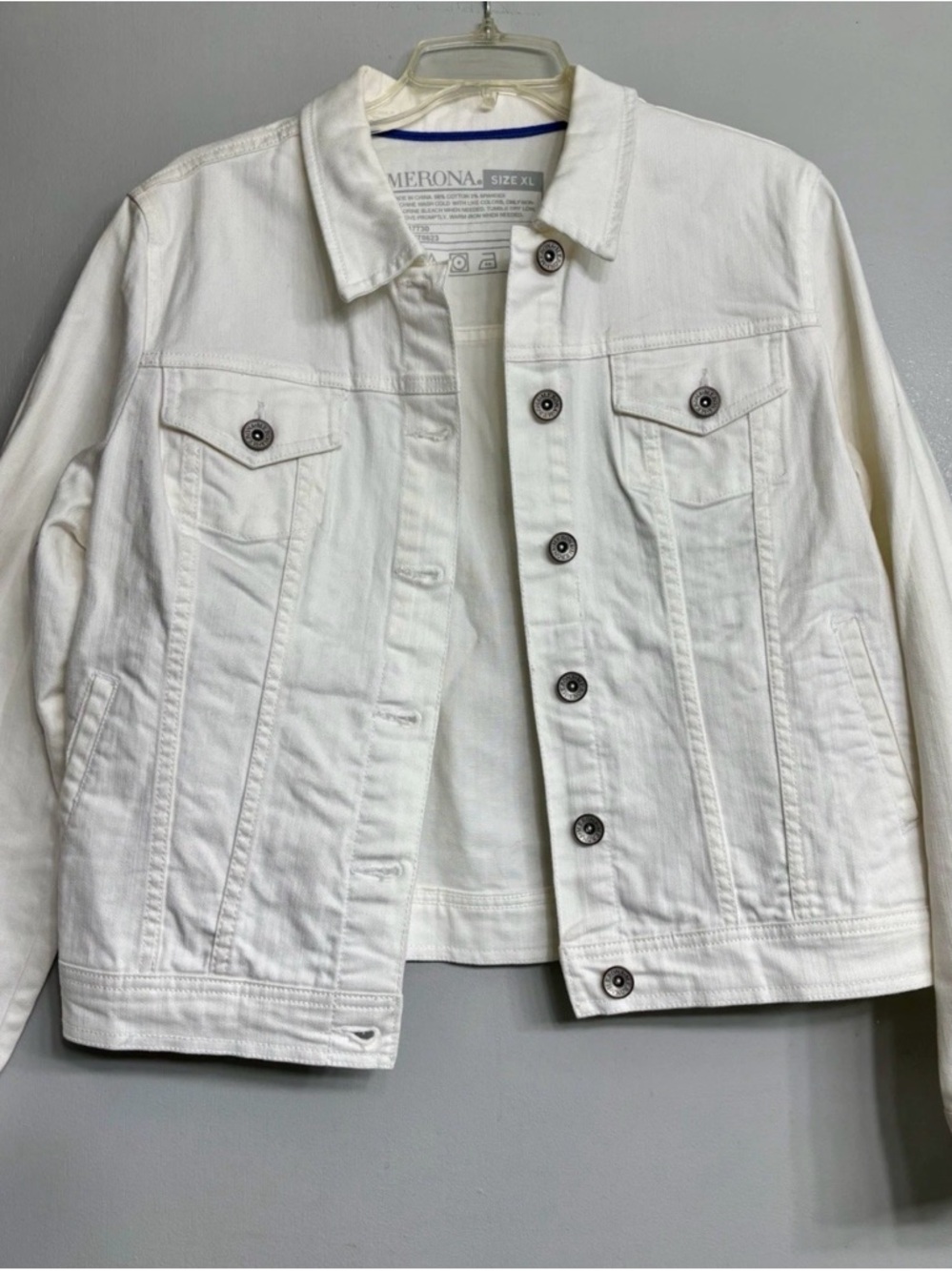 Merona White Womens Denim Jacket - Button Front - Picture 4 of 7